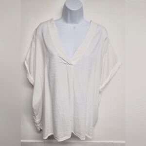 Gap XXL Top Sheer Cuffed Short Sleeve Oversized Boxy Excellent Condition